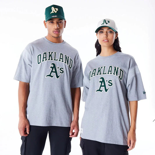 Camiseta Oversized Oakland Athletics MLB Rib Infill Gris - New Era