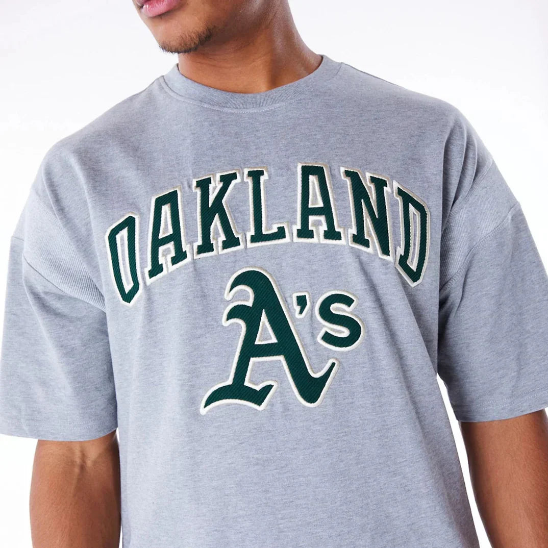 Camiseta Oversized Oakland Athletics MLB Rib Infill Gris - New Era