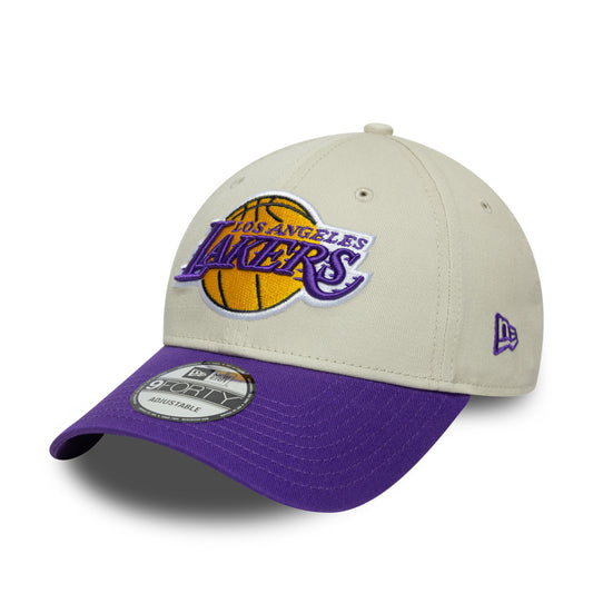 9FORTY LA Lakers NBA Contrast Patch Cream 9FORTY Adjustable Cap