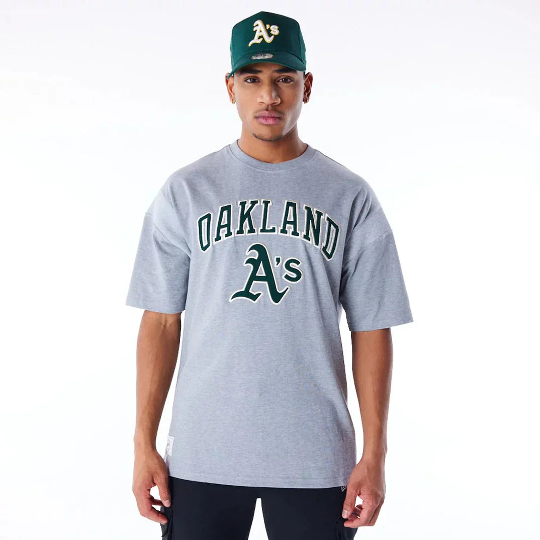 Camiseta Oversized Oakland Athletics MLB Rib Infill Gris - New Era