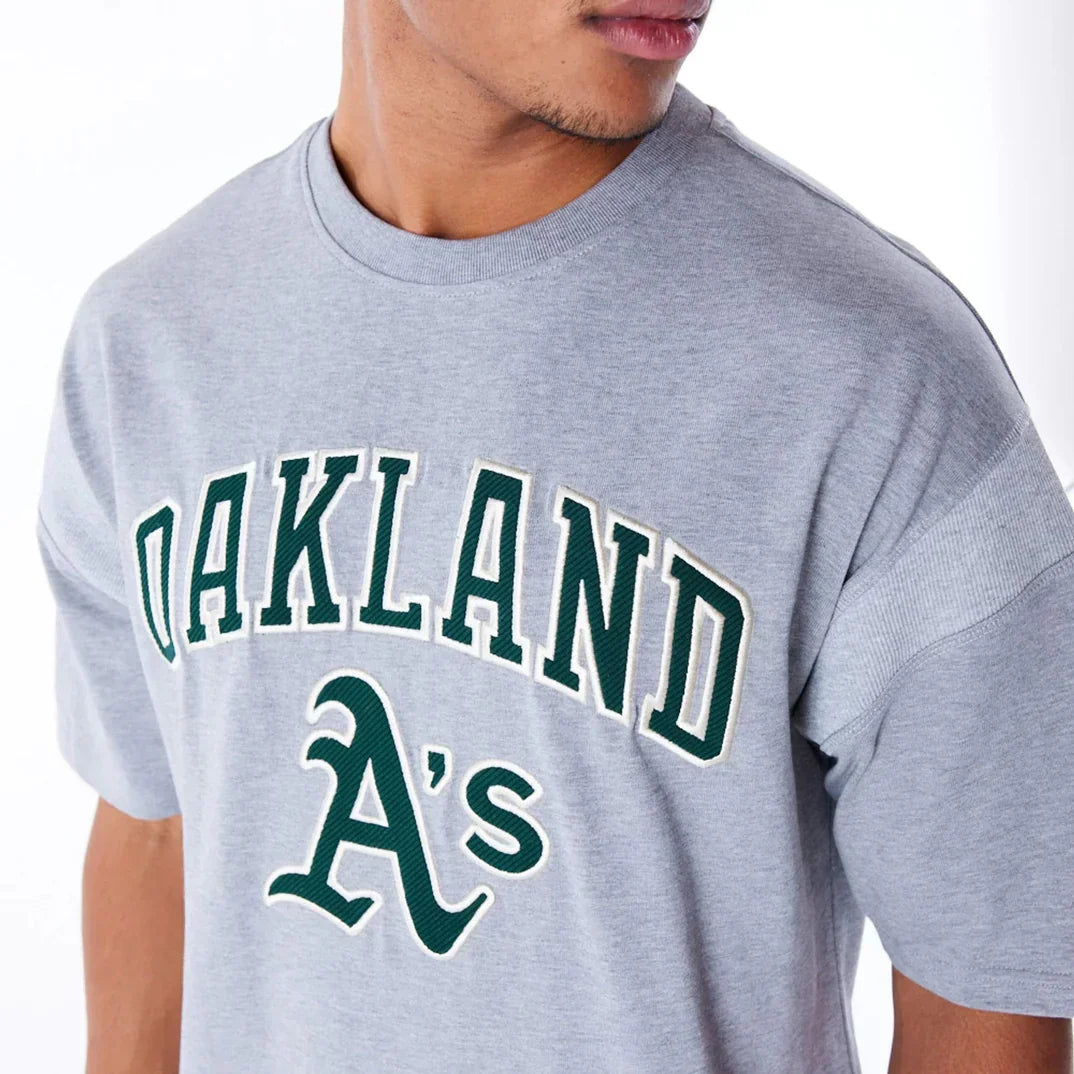 Camiseta Oversized Oakland Athletics MLB Rib Infill Gris - New Era