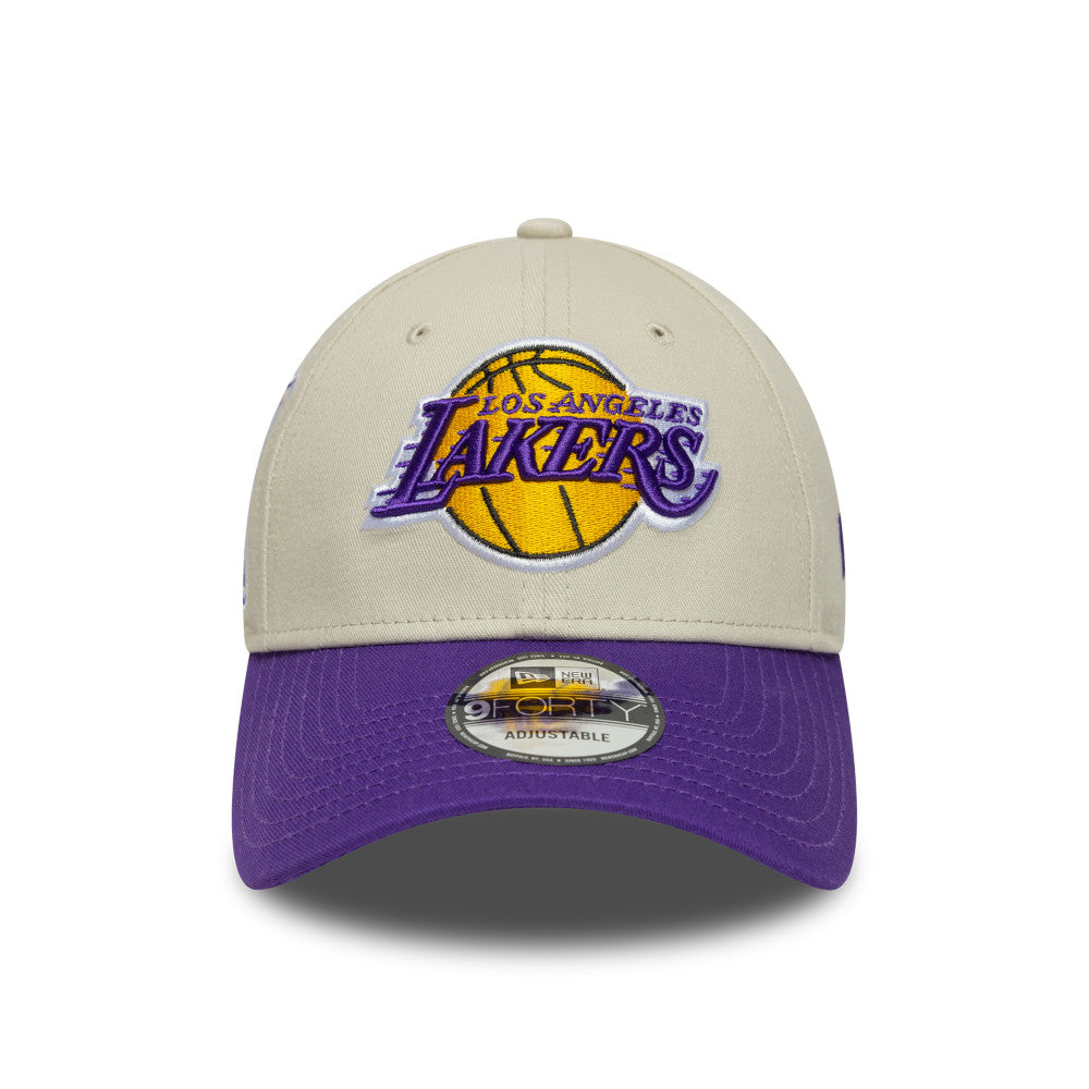 9FORTY LA Lakers NBA Contrast Patch Cream 9FORTY Adjustable Cap