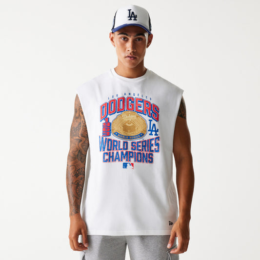 MLB SLEEVELESS GRAPHIC TEE LOS ANGELES DODGERS WHI