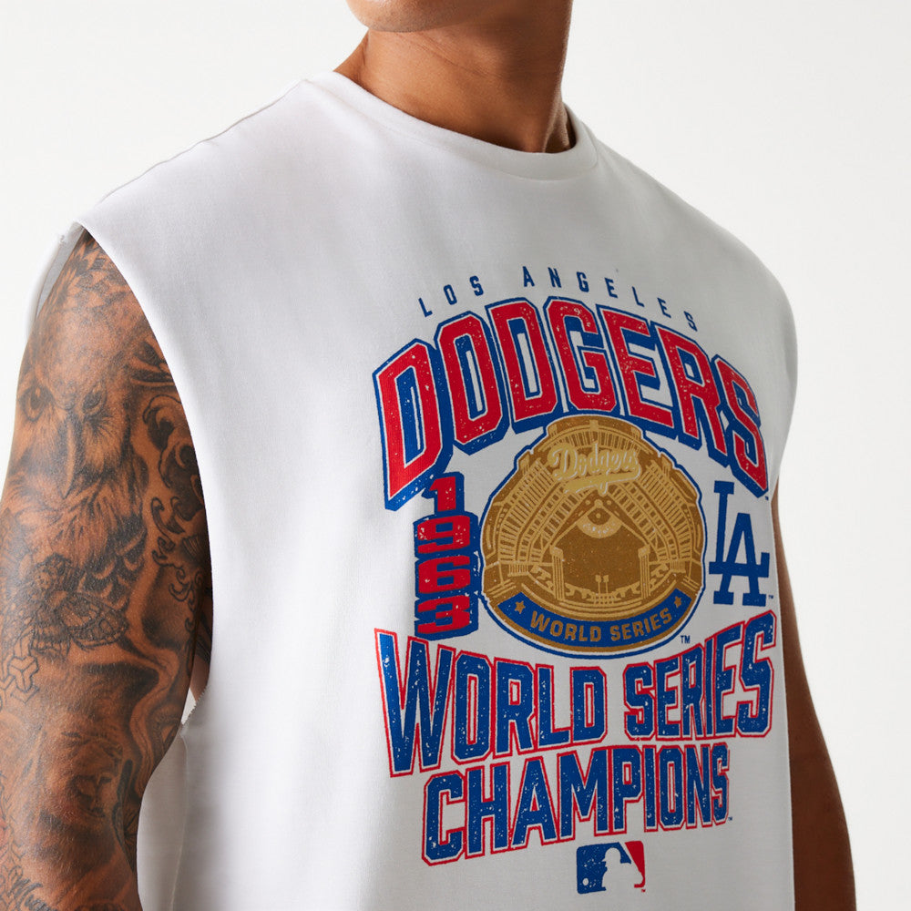 MLB SLEEVELESS GRAPHIC TEE LOS ANGELES DODGERS WHI
