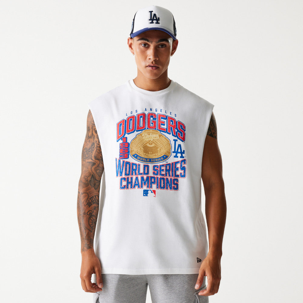 MLB SLEEVELESS GRAPHIC TEE LOS ANGELES DODGERS WHI