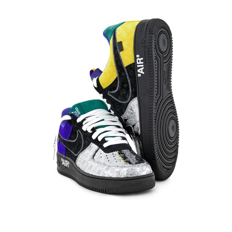Louis Vuitton Nike Air Force 1 Low By Virgil Abloh Black Metallic Silver